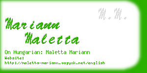 mariann maletta business card